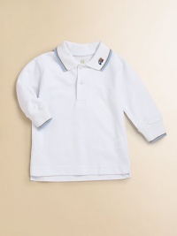 The classic pique cotton polo shirt gets a darling update with contrast trim and dumptruck embroidery.Shirt collarLong sleevesButton frontUneven side vented hemCottonMachine washImported Please note: Number of buttons may vary depending on size ordered. The classic pique cotton polo shirt gets a darling update with contrast trim and dumptruck embroidery.Shirt collarLong sleevesButton frontUneven side vented hemCottonMachine washImported Please note: Number of buttons may vary depending on size ordered.