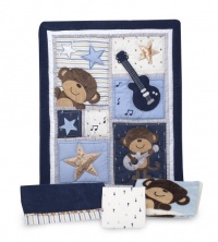 Carter's 4 Piece Crib Bedding Set, Monkey Rockstar Carter's 4 Piece Crib Bedding Set, Monkey Rockstar