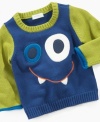 Even if he doesn't have his own teeth yet, his cute look in this sweet sweater from First Impressions will swallow you up.