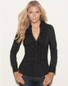 GUESS Anetta Long-Sleeve Top, JET BLACK (LARGE)