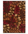 A warm, inviting color palette is woven over earthy brown in a stunning leaf and branch design from Nourison. Hand tufted of long polyester fibers for added strength and softness, the Contour area rug creates an ideal accent for any modern room. (Clearance)