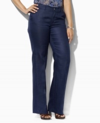 These classic-fitting plus size dress pants exude tailored sophistication in a sleek stretch construction for a flattering fit, from Lauren by Ralph Lauren. (Clearance) These classic-fitting plus size dress pants exude tailored sophistication in a sleek stretch construction for a flattering fit, from Lauren by Ralph Lauren. (Clearance)
