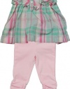 Ralph Lauren Madras Tunic & Legging Set (9 Month, Green/Pink Multi)