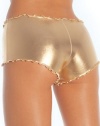 Lycra Low Rise Ruffled Edge Hot Pants (Pearl White;Medium/Large)