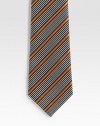 A handsome look woven with bold stripes in fine Italian silk.SilkDry cleanMade in Italy