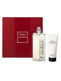 Declaration is to say the things that matter. A fragrance of unique charm that plays on the contrast between two strong elements: spices and woods.  Gift set includes: 3.3 oz. Eau de Toilette Spray and 3.3 oz. All Over Shampoo.