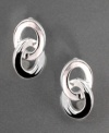 AK Anne Klein reinterprets the button post with these beautiful silver-plated dual loop earrings. Perfect for any age, occasion or attire. Approximate drop: 3/4 inches.