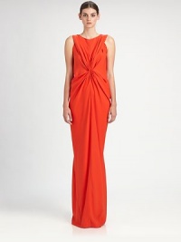 A sculpturally gathered front lends this floor-length silk crepe column a dramatic feel.Jewel necklineSleevelessGathered front detailBack keyhole with hook-and-eye closureAbout 47 from natural waistSilkDry cleanMade in USA of Italian fabricModel shown is 5'11 (180cm) wearing US size 4. A sculpturally gathered front lends this floor-length silk crepe column a dramatic feel.Jewel necklineSleevelessGathered front detailBack keyhole with hook-and-eye closureAbout 47 from natural waistSilkDry cleanMade in USA of Italian fabricModel shown is 5'11 (180cm) wearing US size 4.