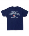 You play like one so dress like one with this distressed t-shirt from Champion.