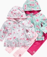 She'll be the prettiest pick of the bunch in this lovely floral hoodie and pant set from First Impressions. She'll be the prettiest pick of the bunch in this lovely floral hoodie and pant set from First Impressions.