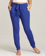 Stylish pajama pants with banded ankles and front pockets.
