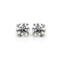 0.16Ct TW & 10K White Gold Diamond Stud Earrings (Round-cut, I-J,I3) 0.16Ct TW & 10K White Gold Diamond Stud Earrings (Round-cut, I-J,I3)