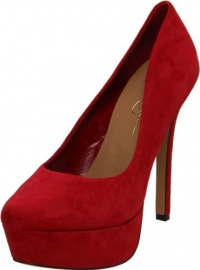 Jessica Simpson Women's Waleo Platform Pump,Ruby Kid Suede,7.5 M US