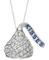 A yummy pendant with exuberant sparkle featuring a sterling silver Hershey's Kiss covered in round-cut diamonds (1/4 ct. t.w.). Approximate length: 16 inches + 2-inch extender. Approximate drop: 1/2 inch.
