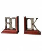 Read between the lines. A distressed finish in rich earth tones gives the Book bookends from Uttermost an antique look that reads charming and handmade.