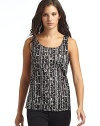 THE LOOKClassic tank top in a vibrant printMini zipper embellishes the neck, arms, patch pocketTHE FITAbout 25 from shoulder to hemTHE MATERIALPolyesterCARE & ORIGINMachine washImported