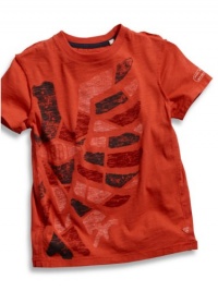 GUESS Kids Boys Little Boy Fashion Tee with Bird Screen, RED (3T) GUESS Kids Boys Little Boy Fashion Tee with Bird Screen, RED (3T)