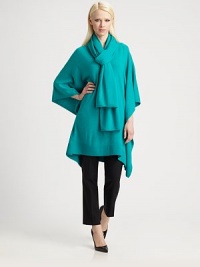 Soft, brightly-hued cashmere, in a beautifully draped poncho silhouette.Rib-knit V necklinePoncho sleevesRib-knit hemlineCashmereDry cleanImported of Italian fabricModel shown is 5'10 (177cm) wearing US size Small. Soft, brightly-hued cashmere, in a beautifully draped poncho silhouette.Rib-knit V necklinePoncho sleevesRib-knit hemlineCashmereDry cleanImported of Italian fabricModel shown is 5'10 (177cm) wearing US size Small.