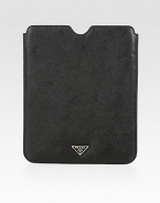 Saffiano leather protective iPad® case.Leather liningEnamel triangle logo8¼W X 10HMade in ItalyPlease note: iPad® not included.