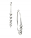 A must-have piece for every girl's collection. Giani Bernini's delicate hoop earrings feature a unique, 5-bead design in sterling silver. Approximate diameter: 30 mm.