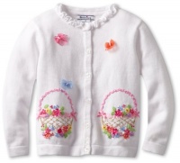 Hartstrings Girls 2-6X Toddler Flower Basket Cotton Cardigan Sweater, White, 2T Hartstrings Girls 2-6X Toddler Flower Basket Cotton Cardigan Sweater, White, 2T