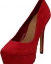 Jessica Simpson Women's Waleo Platform Pump,Ruby Kid Suede,7.5 M US