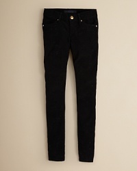 Juicy Couture glams up schooldays and weekends with these skinny-fit glittered corded jeans. Pair them with a slouchy, oversized shirt and ankle boots for a super-trendy look. Juicy Couture glams up schooldays and weekends with these skinny-fit glittered corded jeans. Pair them with a slouchy, oversized shirt and ankle boots for a super-trendy look.