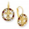 Gold-tone Blessed Flower of the Lily Earrings - - Vatican Library Religious Collection