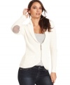 Elbow patches add stylish flair to this GUESS textured sweater -- perfect as a casual fall layering piece!