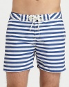 Summertime essential in a crisp, cotton blend finished in bold stripes for a nautical-inspired feel.Drawstring-tie waistSide slash, back welt pocketsInseam, about 465% cotton/35% nylonMachine washImported