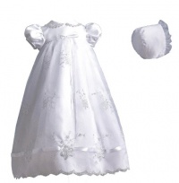 Lauren Madison baby girl Newborn Christening Baptism Special occasion Embroidered dress gown With Ribbon Beaded Trim, White, 6-9 Months Lauren Madison baby girl Newborn Christening Baptism Special occasion Embroidered dress gown With Ribbon Beaded Trim, White, 6-9 Months
