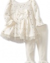 Sweet Heart Rose Baby-girls Infant Sparkle Knit Legging Set, Ivory, 12 Months