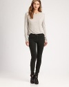 Embrace effortlessly chic vibes in these ultra-stretchy skinnies with a supremely soft finish. THE FITSkinny fitMedium rise, about 8Inseam, about 29THE DETAILSButton closureZip flyFour-pocket style70% Tencel/28% cotton/2% elastaneMachine washMade in USA of imported fabricModel shown is 5'10 (177cm) wearing US size 4.