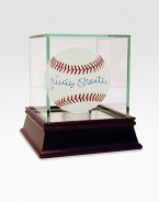 From 1951, when he hit .267 as a 19-year-old Yankees rookie from Oklahoma, through 1968 when he belted the last of his 536 career home runs, Mickey Mantle captured the imagination of a generation. Capture a piece of his legacy with this signed ball, a commemorative treasure from one of best switch hitters to ever play the game.