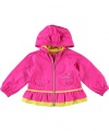 Hawke & Co. Sunny Ruffle Rain Jacket (Sizes 2T - 4T) - pink, 4t