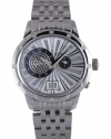 RSW Men's 9140.BS.S0.5.D0 Consort Oval Silver Dial Steel Diamond Dual Time Date Watch