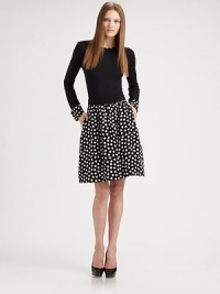 EXCLUSIVELY AT SAKS. Playful, signature punto dots decorate this silk, ultra-feminine silhouette.Grosgrain waistbandSoftly pleated skirtSide slash pocketsConcealed back zipAbout 22 longSilkDry cleanImported of Italian fabricModel shown is 5'9½ (176cm) wearing US size 4 EXCLUSIVELY AT SAKS. Playful, signature punto dots decorate this silk, ultra-feminine silhouette.Grosgrain waistbandSoftly pleated skirtSide slash pocketsConcealed back zipAbout 22 longSilkDry cleanImported of Italian fabricModel shown is 5'9½ (176cm) wearing US size 4