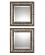 With traditional details like beveled glass, double row of pearl edging in antiqued gold leaf finish and finished with a dark gray wash, the sumptuously framed Norlina mirrors exude a regal, masculine presence ideal as accents to tie a traditional room together.