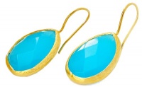 18KT Gold Vermeil Blue Quartz Large Teardrop Earrings 925 Sterling Silver Bezel Set Gemstone Drops, Kyle Richards 18KT Gold Vermeil Blue Quartz Large Teardrop Earrings 925 Sterling Silver Bezel Set Gemstone Drops, Kyle Richards