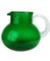 The eye-catching Iris pitcher makes a big impact in any setting with a bright emerald tint and tiny bubbles trapped in dishwasher-safe glass. From Artland's serveware collection.