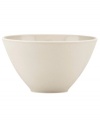 A modern balance. Create a sense of effortless urban luxury with the Matte & Shine serving bowl, featuring a minimalist coupe shape, tan glaze and tonal banding by Donna Karan Lenox.