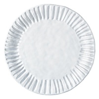Handmade from Venetian terra marrone, or brown clay, this white charger makes an elegant cheese plate or serving platter on your table. Handmade from Venetian terra marrone, or brown clay, this white charger makes an elegant cheese plate or serving platter on your table.