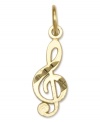 The perfect gift for the aspiring Mozart or Beethoven. This charming treble clef is crafted from diamond-cut 14k gold. Chain not included. Approximate length: 4/5 inch. Approximate width: 1/5 inch.