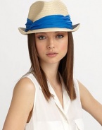 Casual and chic, in lightweight straw adorned with a colorful, pleated chiffon band.Pleated chiffon bandBrim, about 2Paper braidSpot cleanImported