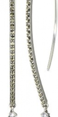 Judith Jack Geometrics Marquise Shape Cubic Zirconia Stones Marcasite Hoop Earrings Judith Jack Geometrics Marquise Shape Cubic Zirconia Stones Marcasite Hoop Earrings