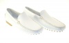 TOD'S Women's Pellame Bruahedbru Leather White Moccasins Sz 35 4BR897