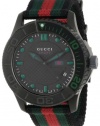 Gucci Men's YA126229 G-Timeless Dive Black Dial Nylon Strap Watch