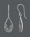 Like sand collecting in an hourglass, these earrings are timeless. Genevieve & Grace design features scattered marcasite settled at the bottom of a smooth, sterling silver teardrop. Approximate drop: 1-1/2 inches.