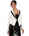 Borrowed from the guys but clearly an all-woman look, Nine West's sophisticated take on the tuxedo jacket makes a stylish statement!