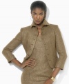 Military and heritage inspiration combine in Lauren Ralph Lauren's chic wool jacket, crafted in metallic herringbone.